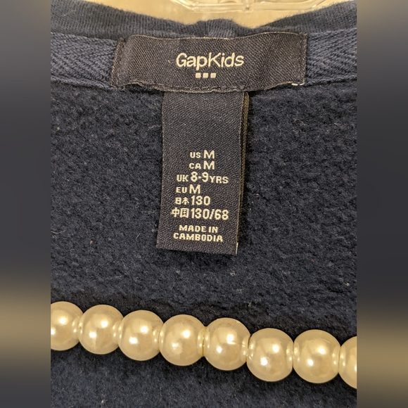 GAP Girls Size M(8-9yrs) Navy Sweatsuit with Purple Sequence Outlined White Logo - Picture 6 of 6